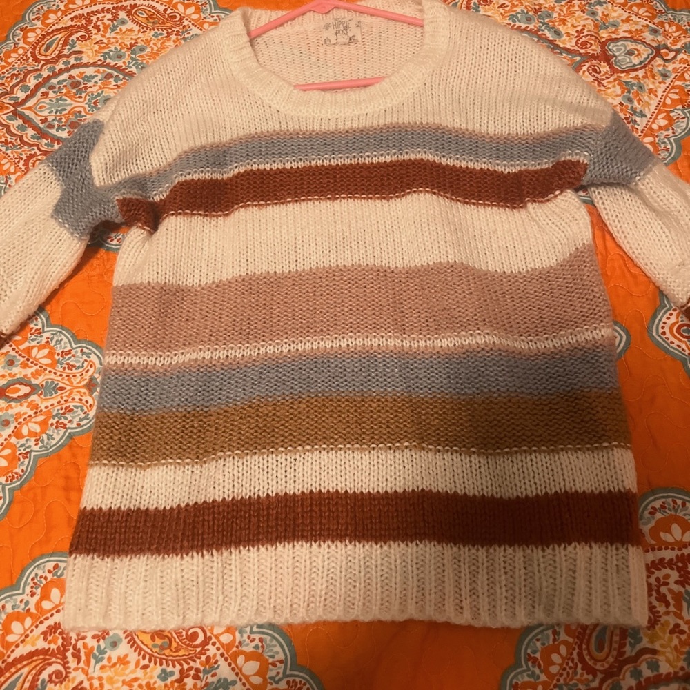 oversized hippie rose multi color sweater